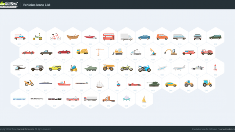 AE模板 MG扁平卡通交通工具元素图标包-icons__vehicles
