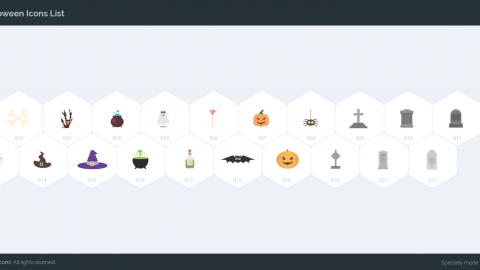 AE模板 MG扁平卡通万圣节元素图标包-icons__halloween