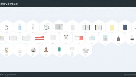 AE模板 MG扁平卡通办公用具元素图标包-icons__stationary