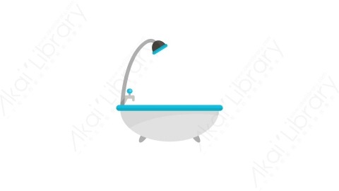 AE模板 03-bath-1浴盆MG扁平卡通家电用具元素图标