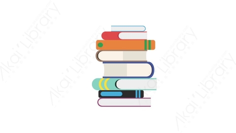 AE模板 05-books一摞书MG扁平卡通家电用具元素图标