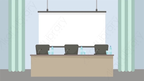 AE模板 06-conference-1会议室研讨会MG扁平卡通办公室场景背景