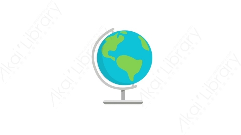 AE模板 08-globe地球仪MG扁平卡通家电用具元素图标