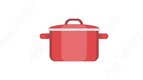 AE模板 17-kitchenware-9煮锅汤锅厨房用具MG扁平卡通家电用具元素图标