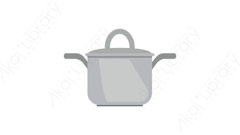 AE模板 26-kitchenware-18煮锅汤锅厨房用具MG扁平卡通家电用具元素图标