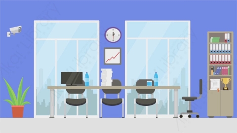 AE模板 01-meeting-room-1会议室MG扁平卡通办公室场景背景