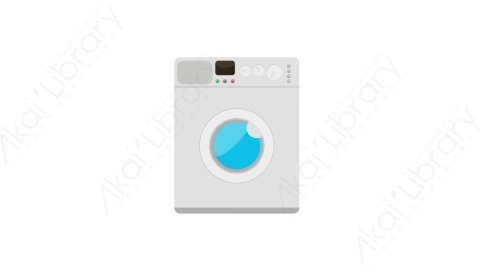 AE模板 51-washing-machine-1滚筒洗衣机家用电器MG扁平卡通家电用具元素图标