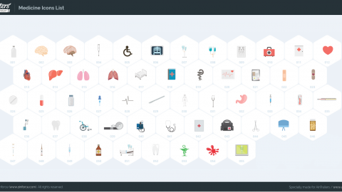 AE模板 MG扁平卡通医疗医院元素图标包-icons__medical
