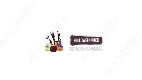 AE模板 06-halloween-pack万圣节南瓜头墓碑毒药MG扁平动画卡通图标场景
