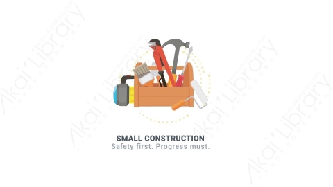 AE模板 09-small-construction工具箱MG扁平动画卡通图标场景