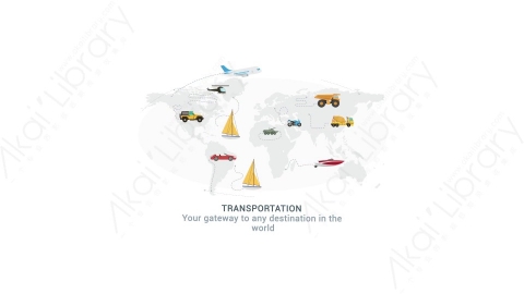 AE模板 13-transportation环球旅行MG扁平动画卡通图标场景