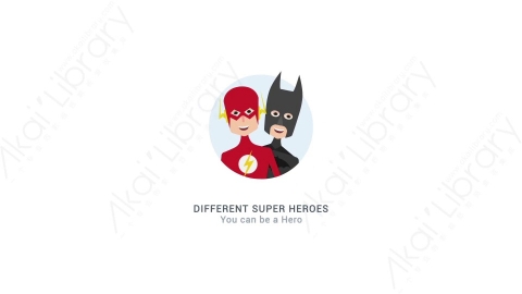AE模板 15-super-heroes超级英雄MG扁平动画卡通图标场景