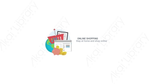 AE模板 17-online-shopping网上购物商城MG扁平动画卡通图标场景