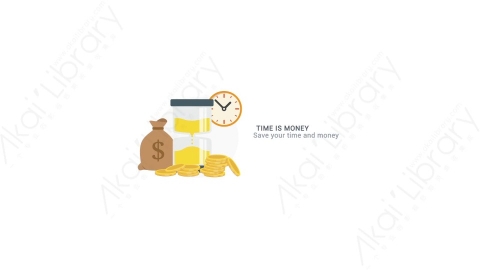 AE模板 23-time-is-money时间就是金钱MG扁平动画卡通图标场景