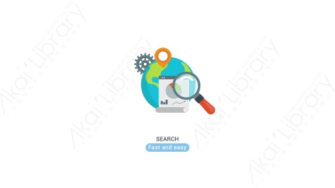 AE模板 24-search调研搜寻搜索MG扁平动画卡通图标场景