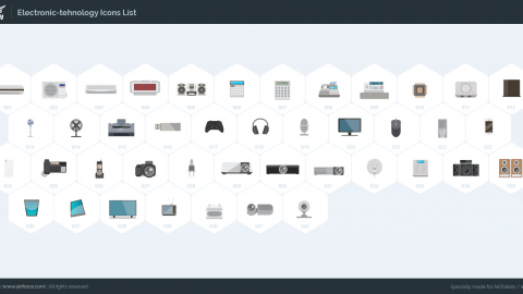 AE模板 MG扁平卡通科学科技电器元素图标包-icons__electronics-technology