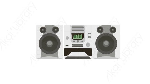 AE模板 05-boombox音响MG扁平卡通科学科技电器元素图标