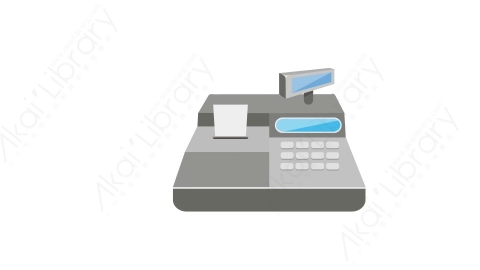 AE模板 08-cash-register-1收银机MG扁平卡通科学科技电器元素图标