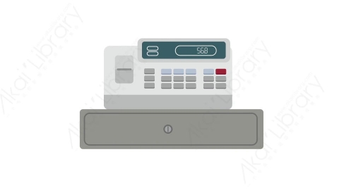 AE模板 09-cash-register-2收银机MG扁平卡通科学科技电器元素图标
