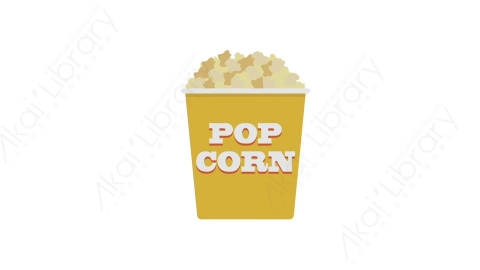 AE模板 19-pop-corn爆米花MG扁平卡通娱乐表演元素图标