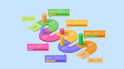 图片素材 扁平多彩的等距分布图的详细信息