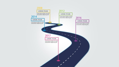 图片素材 扁平公司时间表与路