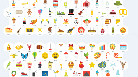 AE模板 MG扁平卡通节日马戏团元素图标包-icons__festival-joy