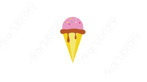 AE模板 10-ice-cream冰淇淋MG扁平卡通节日马戏团元素图标