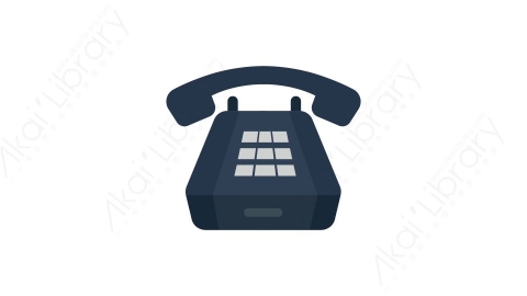 AE模板 09-telephone-1电话座机MG扁平卡通手机电话元素图标
