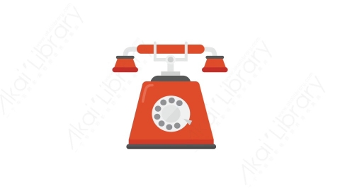 AE模板 12-telephone-4电话座机MG扁平卡通手机电话元素图标