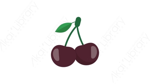 AE模板 13-cherry樱桃水果MG扁平卡通食物蔬菜水果元素图标