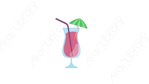 AE模板 17-cocktail-2鸡尾酒MG扁平卡通食物蔬菜水果元素图标