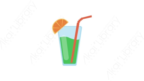 AE模板 18-cocktail-3鸡尾酒MG扁平卡通食物蔬菜水果元素图标