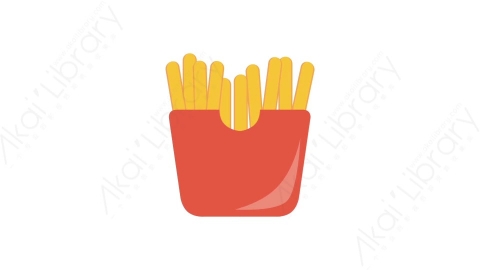 AE模板 29-fries薯条MG扁平卡通食物蔬菜水果元素图标