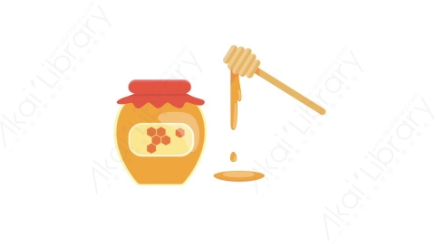AE模板 34-honey蜂蜜瓶子罐子MG扁平卡通食物蔬菜水果元素图标