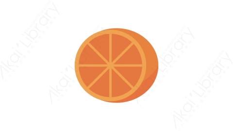 AE模板 56-orange橙子橘子水果MG扁平卡通食物蔬菜水果元素图标