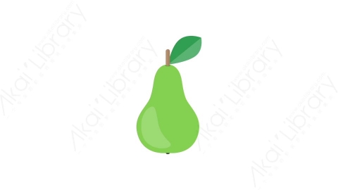 AE模板 59-pear-2梨水果MG扁平卡通食物蔬菜水果元素图标
