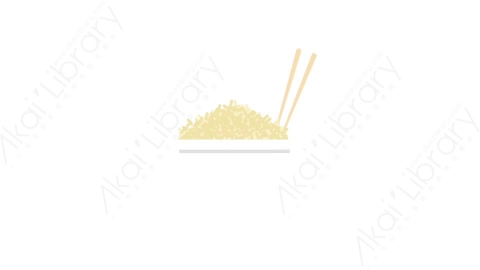 AE模板 71-rice-2米饭碗筷子MG扁平卡通食物蔬菜水果元素图标