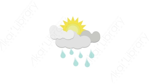 AE模板 07-storm-cloud-7乌云下雨太阳MG扁平卡通天气元素图标