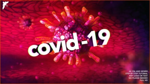 AE模板 COVID-19冠状病毒细菌感染医学开场视频片头