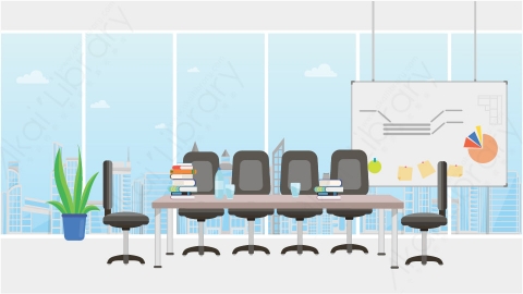 图片素材 02-meeting-room-2会议室MG扁平卡通办公室场景背景-附AE动态版