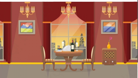 图片素材 06-restaurant-2餐厅MG扁平卡通商店商场场景背景-附AE动态版