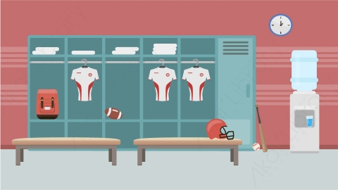 图片素材 09-locker-room更衣室MG扁平卡通商店商场场景背景-附AE动态版