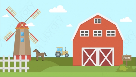 图片素材 01-farm农场MG扁平卡通街道公园马路场景背景-附AE动态版