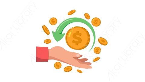 图片素材 扁平现金返还概念