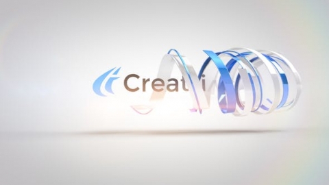 AE模板 3D丝带条纹旋转进入片头logo演绎开场视频