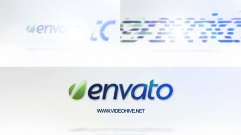 AE模板 企业发光明亮碎片汇聚片头logo演绎开场视频