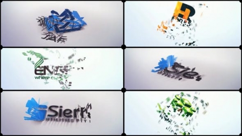 AE模板 企业3D粒子汇聚旋转翻页效果绿色健康片头logo演绎开场视频