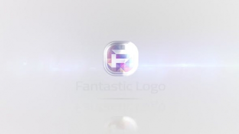 AE模板 企业简约明亮发光反射徽标片头logo演绎开场视频