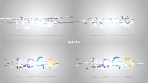 AE模板-简洁快速表格企业简约烟雾故障碎片快速划入片头logo演绎开场视频